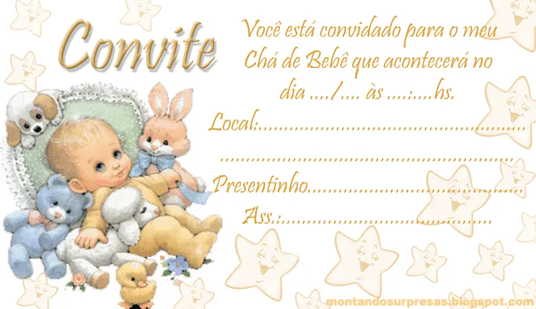 Modelos de convite de cha de bebé para imprimir - Imagui Modelos de convite de cha de bebé para imprimir - Imagui