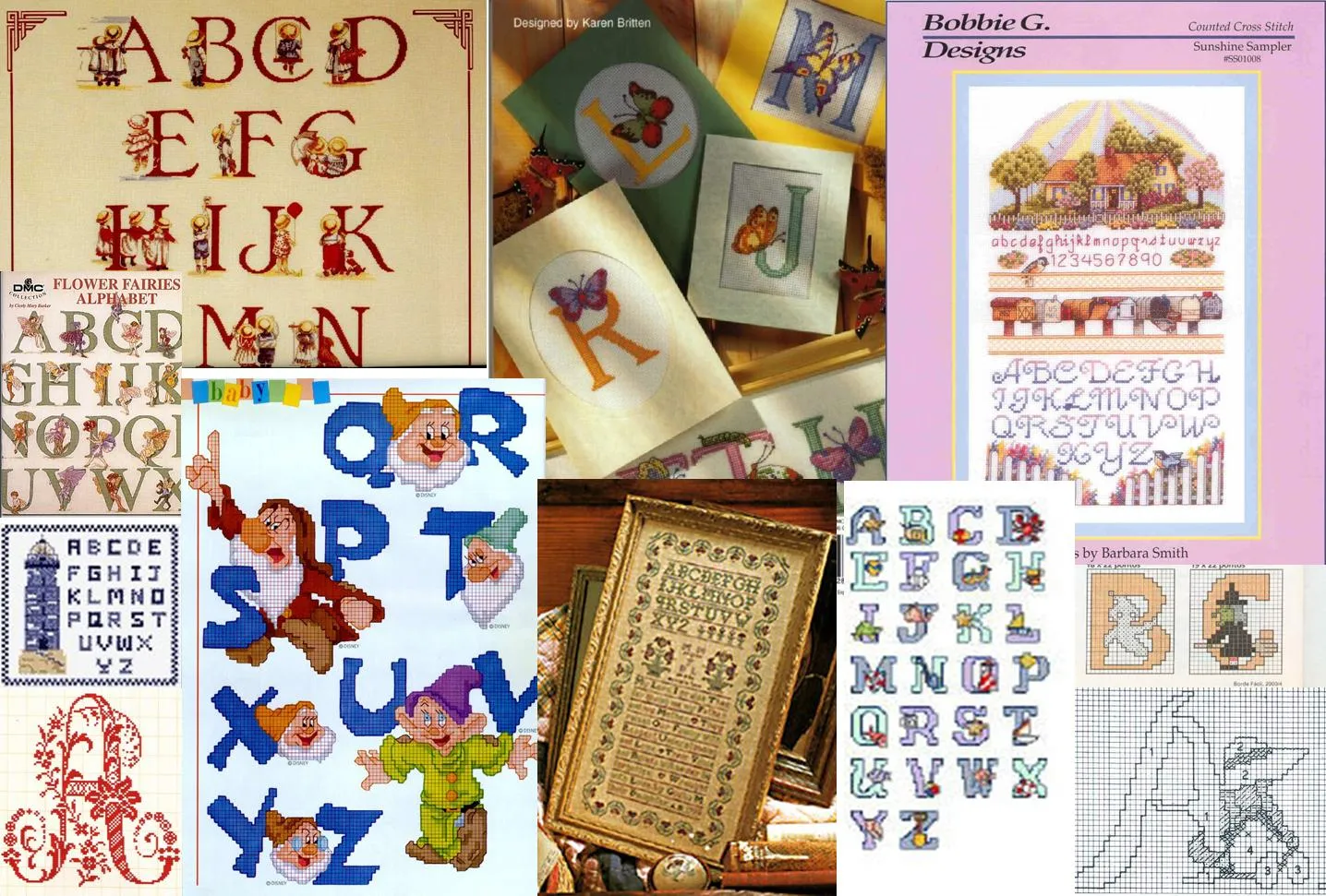 Un montón de patrones: Abecedarios en Punto de Cruz