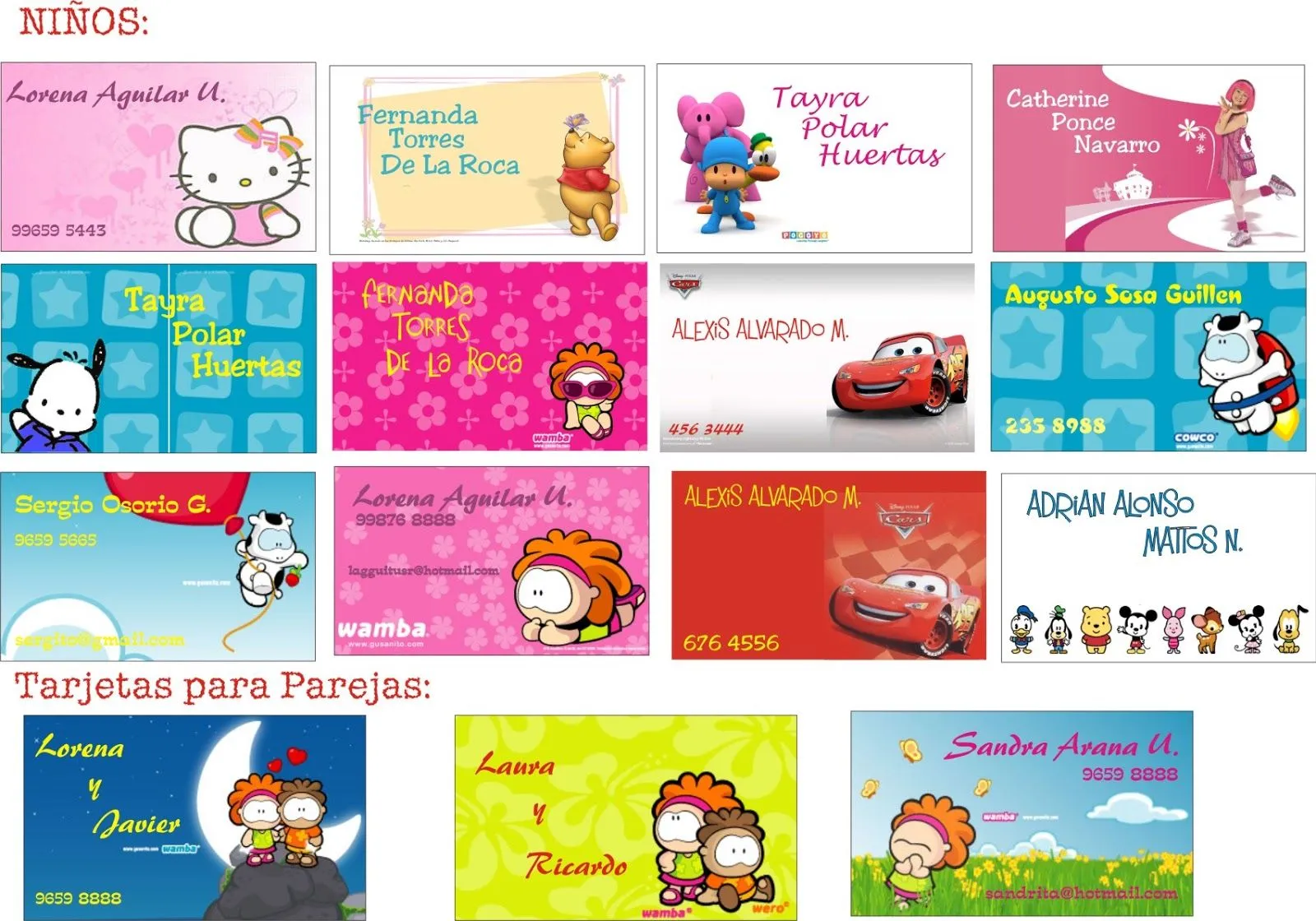 MorrisonAnimart: Tarjetas Niños y para Parejas