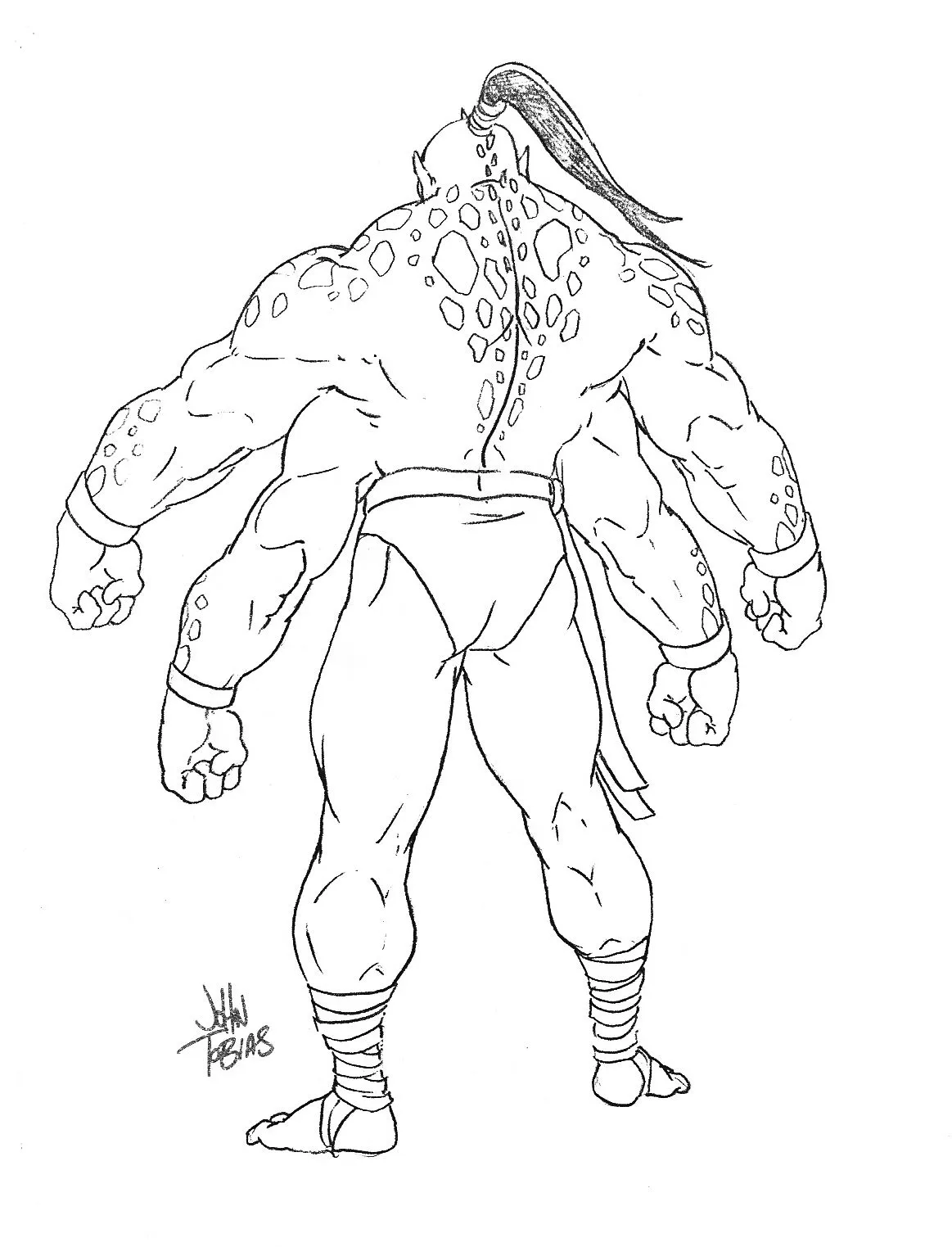 mortal kombat GORO Colouring Pages