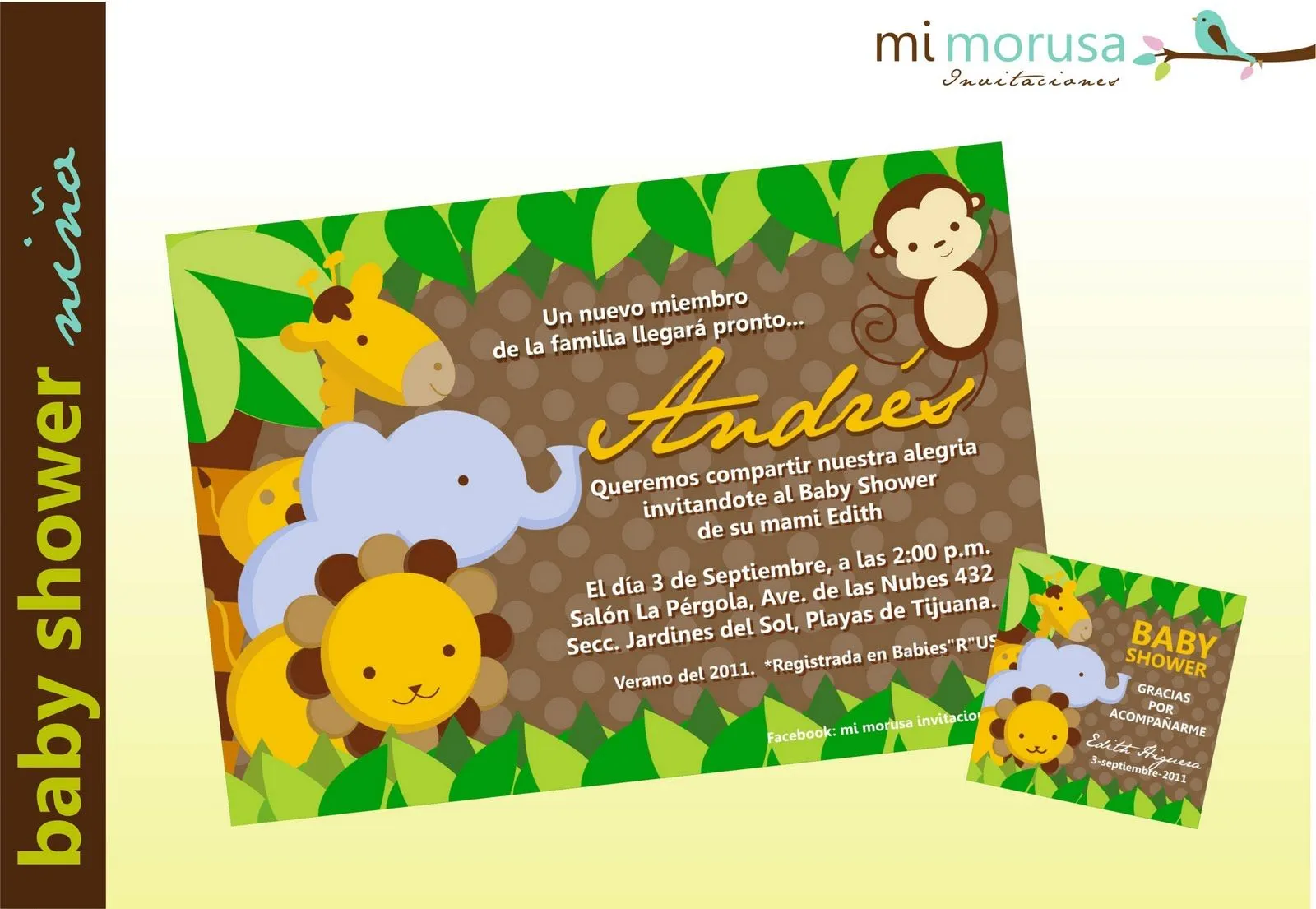 MI MORUSA Arte Digital: Baby Shower con tema "Selva"