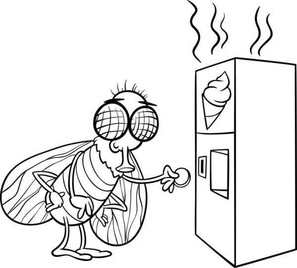 Mosca y máquina expendedora de página para colorear — Vector stock ... Mosca y máquina expendedora de página para colorear — Vector stock ...