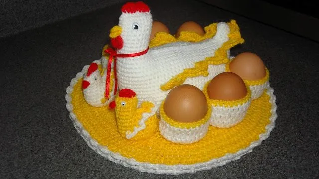 Mossita Bella Crochet y Tejido ": Patrón de gallina porta huevos a ...