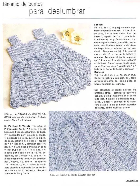 MOSSITA BELLA PATRONES Y GRÁFICOS CROCHET ": Vestido Celeste para ...