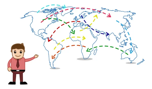 Mostrando el mapa del mundo - personaje de dibujos animados de ... Mostrando el mapa del mundo - personaje de dibujos animados de ...