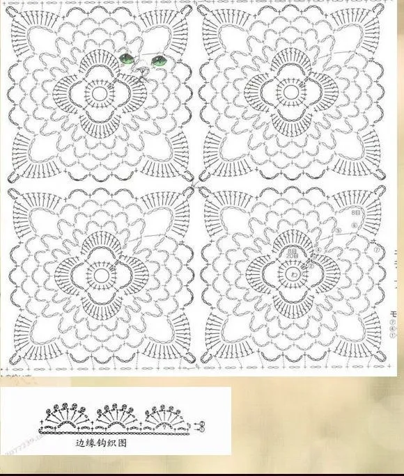 motif in crochet | Camino de mesa tejido en croché | Pinterest