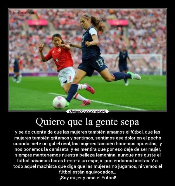 Motivaciones Fútbol on Twitter: "Para las mujeres futboleras ... Motivaciones Fútbol on Twitter: "Para las mujeres futboleras ...