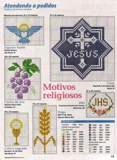 Motivos de la Primera Comunión en punto de cruz - Imagui