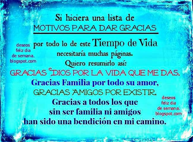 Motivos para dar Gracias por Año o Tiempo de Vida | Deseos Feliz ... Motivos para dar Gracias por Año o Tiempo de Vida | Deseos Feliz ...
