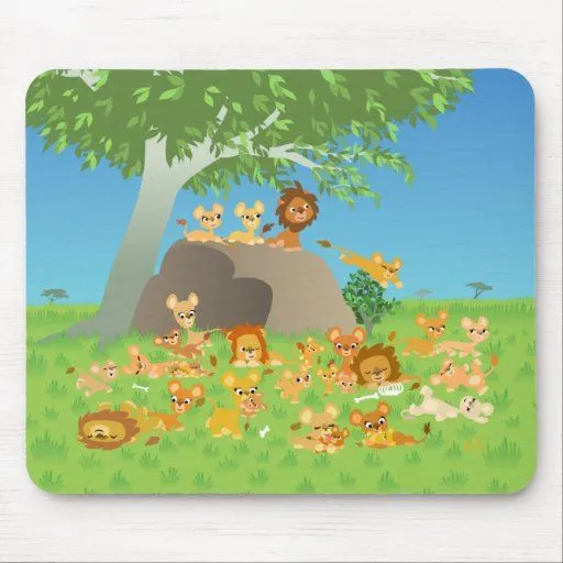 Mousepad de la familia del león del dibujo animado alfombrilla de ...