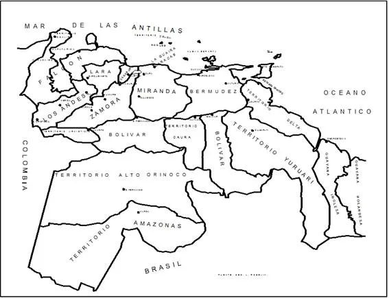 Mapa politico de venezuela en blanco - Imagui