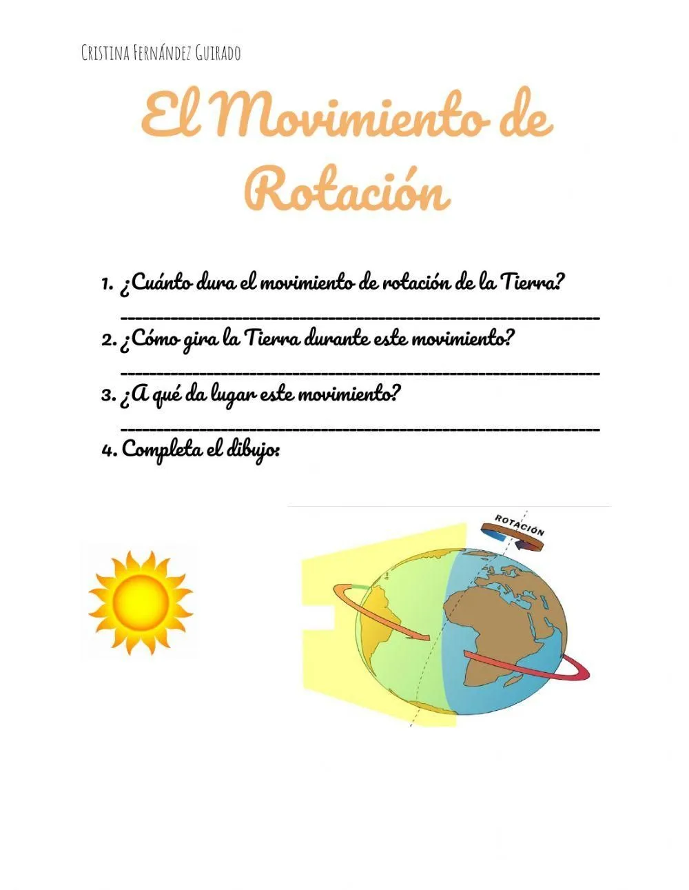 Movimiento rotación worksheet | Live Worksheets Movimiento rotación worksheet | Live Worksheets