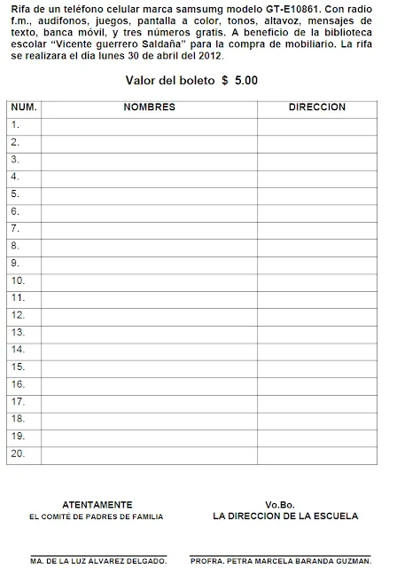 Movlimaniasv Un lugar para tu Movil: Modelo de Formato de Rifa de ...