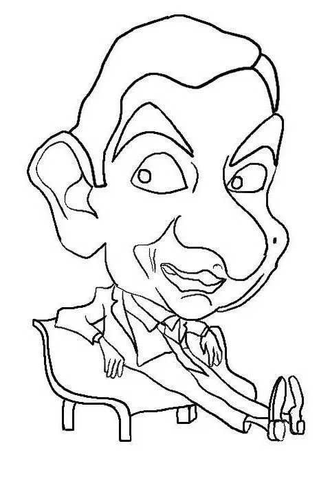 Mr. Bean para colorear y pintar - Dibujo Views Mr. Bean para colorear y pintar - Dibujo Views
