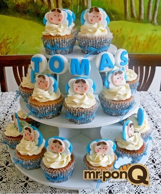 mr.ponQ cup-cakes de angelitos azules | 1eras Comuniones ...