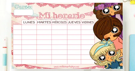 HORARIO ESCOLAR TAMAÑO GRANDE para niñas - Imagui HORARIO ESCOLAR TAMAÑO GRANDE para niñas - Imagui