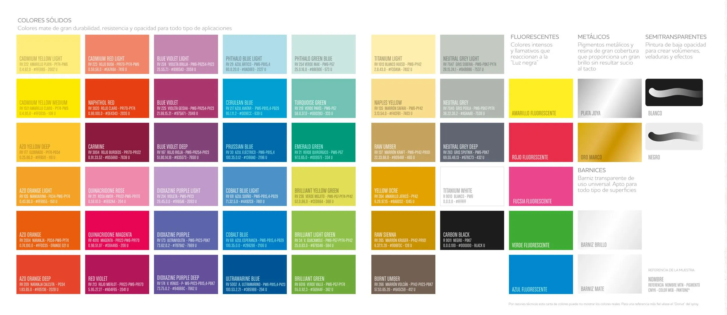 MTN WATER BASED SPRAYPAINT 300ml CARTA DE COLORES | Montana World MTN WATER BASED SPRAYPAINT 300ml CARTA DE COLORES | Montana World