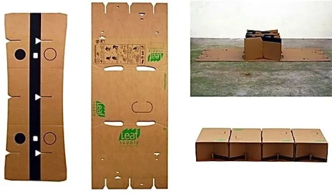 Hacer muebles con las cajas de cartón del embalaje Hacer muebles con las cajas de cartón del embalaje