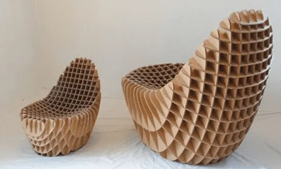 Muebles de poco peso hechos de cartón reciclado verdaderamente ...