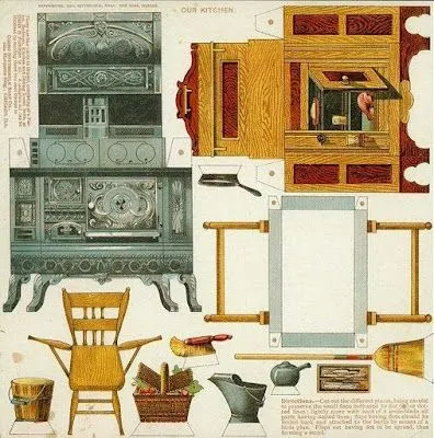 MUEBLES RECORTABLES PARA CASITAS DE MUÑECAS - COCINA COMPLETA ...