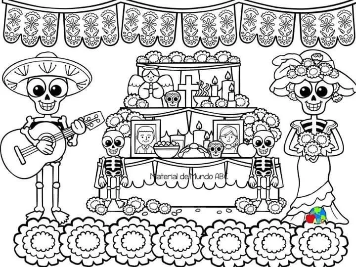 Dia de muertos | Altar de muertos dibujo, Actividades día de muertos, Ofrendas para colorear Dia de muertos | Altar de muertos dibujo, Actividades día de muertos, Ofrendas para colorear