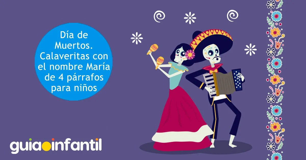 Día de Muertos - Calaveritas con el nombre María de 4 párrafos para niños