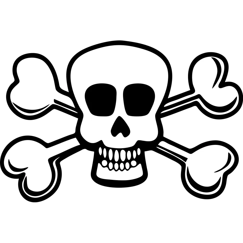 Muestra tu espíritu pirata con este adhesivo de una calavera sobre una cruz Muestra tu espíritu pirata con este adhesivo de una calavera sobre una cruz