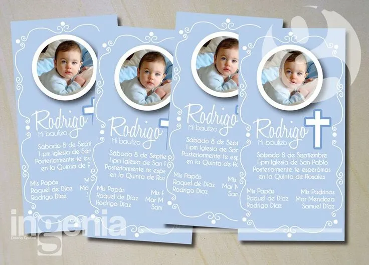 Muestra de invitaciones de bautizo 100% personalizadas. Para más ...