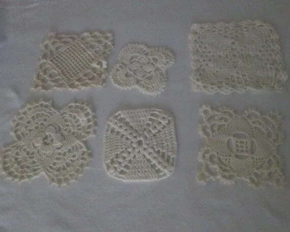 Muestras de ganchillo hechas a mano cuadradas algodon por morsted