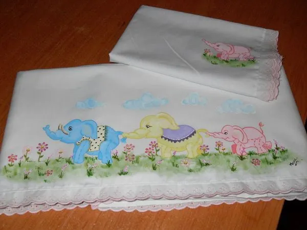 Muestras de sábanas de bebé | Pintando en tela Muestras de sábanas de bebé | Pintando en tela