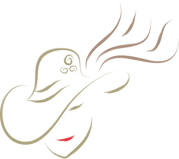 Mujer con dibujo de sombrero — Vector stock © johny007pandp #14121893