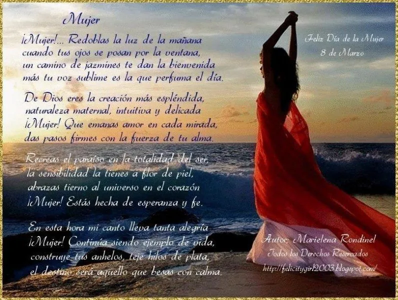 Mujer - Efemérides, Marielena Rondinel, poemas, Poesías Mujer - Efemérides, Marielena Rondinel, poemas, Poesías