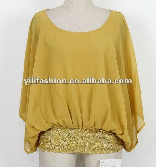 La mujer de larga floja elástico bottom blusa-Tallas grandes de ... La mujer de larga floja elástico bottom blusa-Tallas grandes de ...