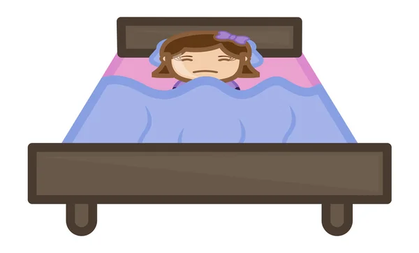 Mujer muerta en el vector de dibujos animados de cama — Vector ... Mujer muerta en el vector de dibujos animados de cama — Vector ...