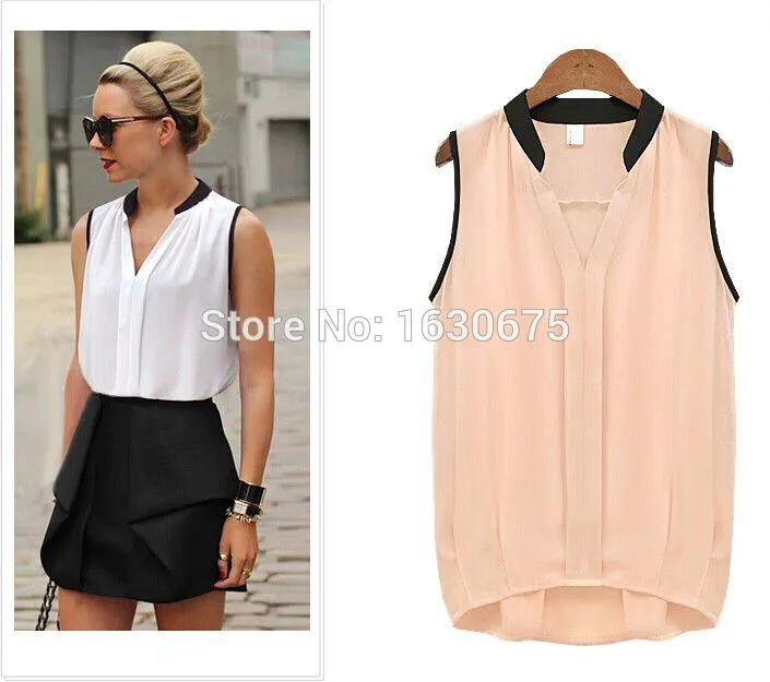 Mujer ocasional Camisa de chifon Blusas femeninas 2015 talla ...