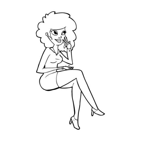 Mujer de la oficina de dibujos animados sentada — Vector stock ... Mujer de la oficina de dibujos animados sentada — Vector stock ...