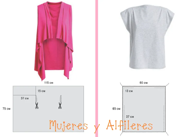 Mujeres y alfileres: Remera y saco sin mangas muy sencillo