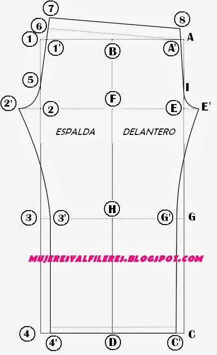 Mujeres y alfileres: Trazado base de calza y base T. 44 para imprimir