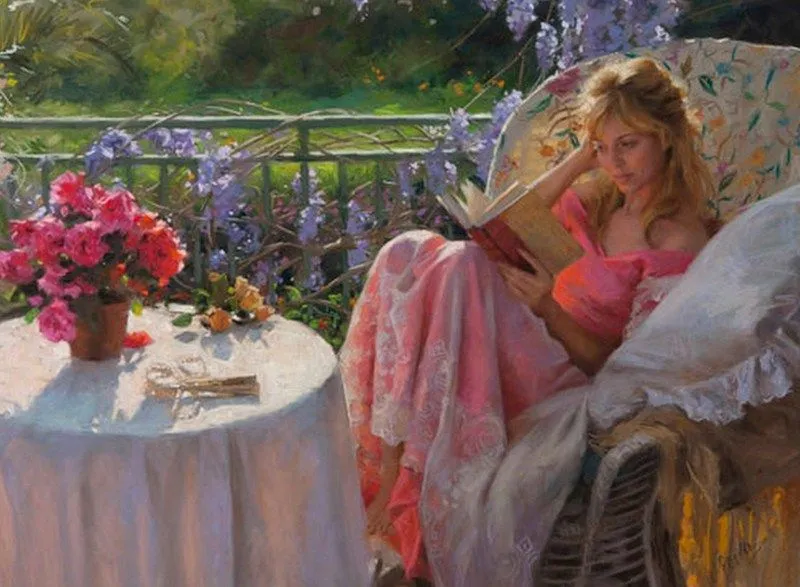 Mujeres en jardín pintura al pastel | El club del arte, pinturas