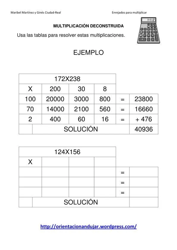 Multiplicacines deconstruidas de numeros de tres cifras. – Planeta Escuela TIC 2.0 Multiplicacines deconstruidas de numeros de tres cifras. – Planeta Escuela TIC 2.0