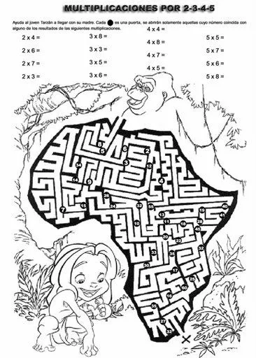 MULTIPLICACIONES PARA IMPRIMIR GRATIS : FICHAS PARA NIÑOS