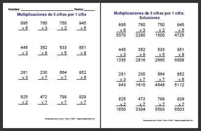 Fichas de multiplicaciones. Nivel I | Matem&aac... Fichas de multiplicaciones. Nivel I | Matem&aac...