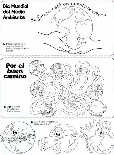 DIA MUNDIAL DEL MEDIO AMBIENTE LAMINAS PARA PINTAR
