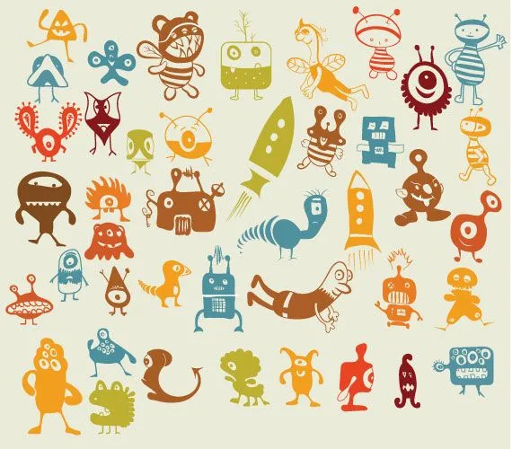 Vectores de monstruos divertidos | Kabytes