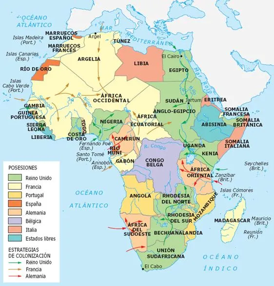 El mundo contemporáneo: Historia y problemas.: MAPA DE ÁFRICA ...