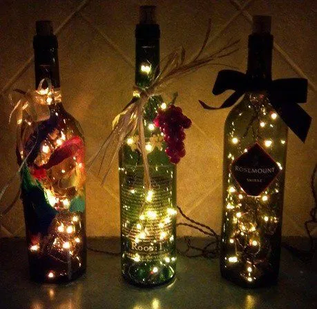 Mi Mundo Español Por Rita Condor: Botellas adornadas con luces ... Mi Mundo Español Por Rita Condor: Botellas adornadas con luces ...