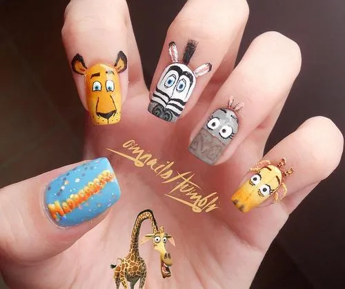 Mi Mundo Español Por Rita Condor: Uñas decoradas Madagascar Mi Mundo Español Por Rita Condor: Uñas decoradas Madagascar
