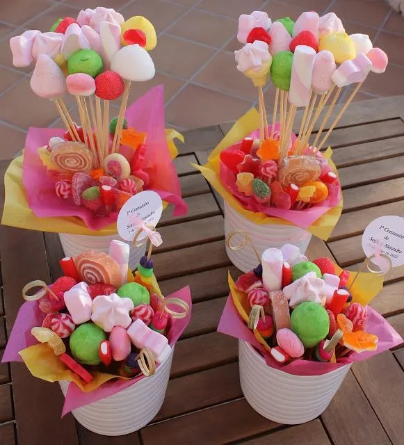 Árboles y pinchos de chuches para fiestas de cumpleaños o comuniones