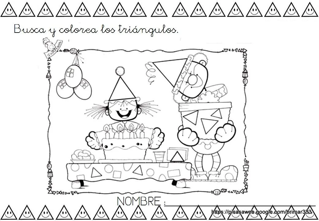 Mi Mundo Infantil: FICHAS DEL TRIÁNGULO