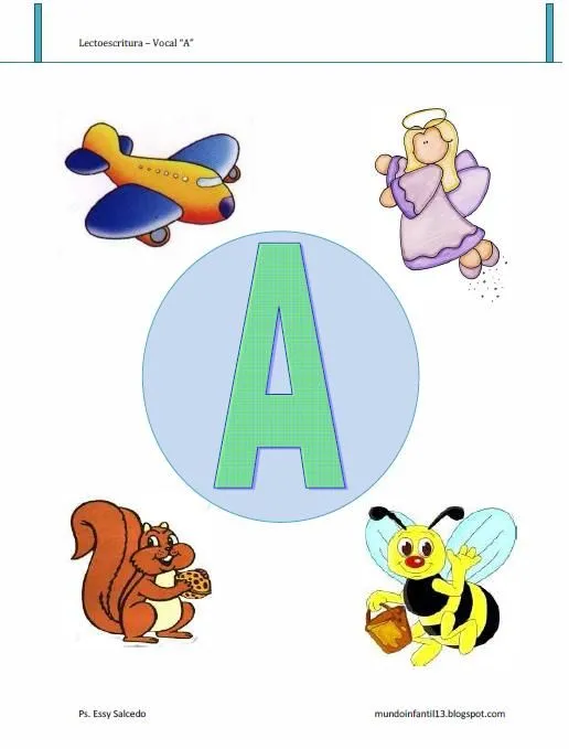 MUNDO INFANTIL: LECTOESCRITURA VOCAL "A"